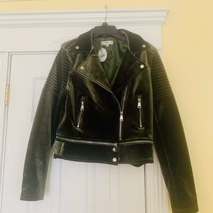 Patrizia Luca velvet  biker jacket, NWT, size L